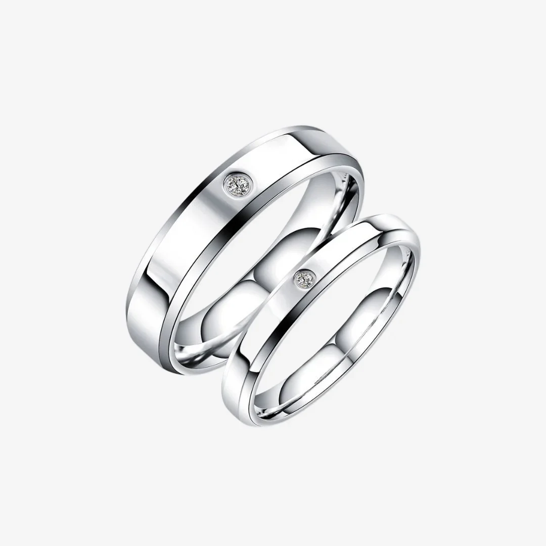 Two-tone Chamuel wedding bands