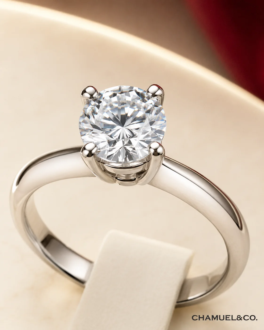 Engagement ring prong detail