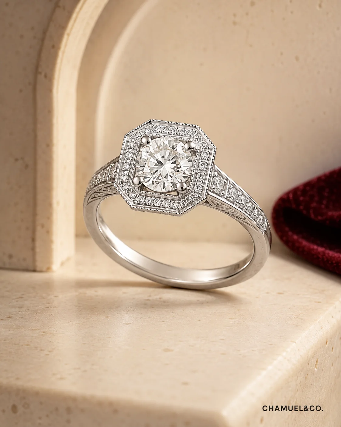 Vintage inspired engagement ring Malaysia