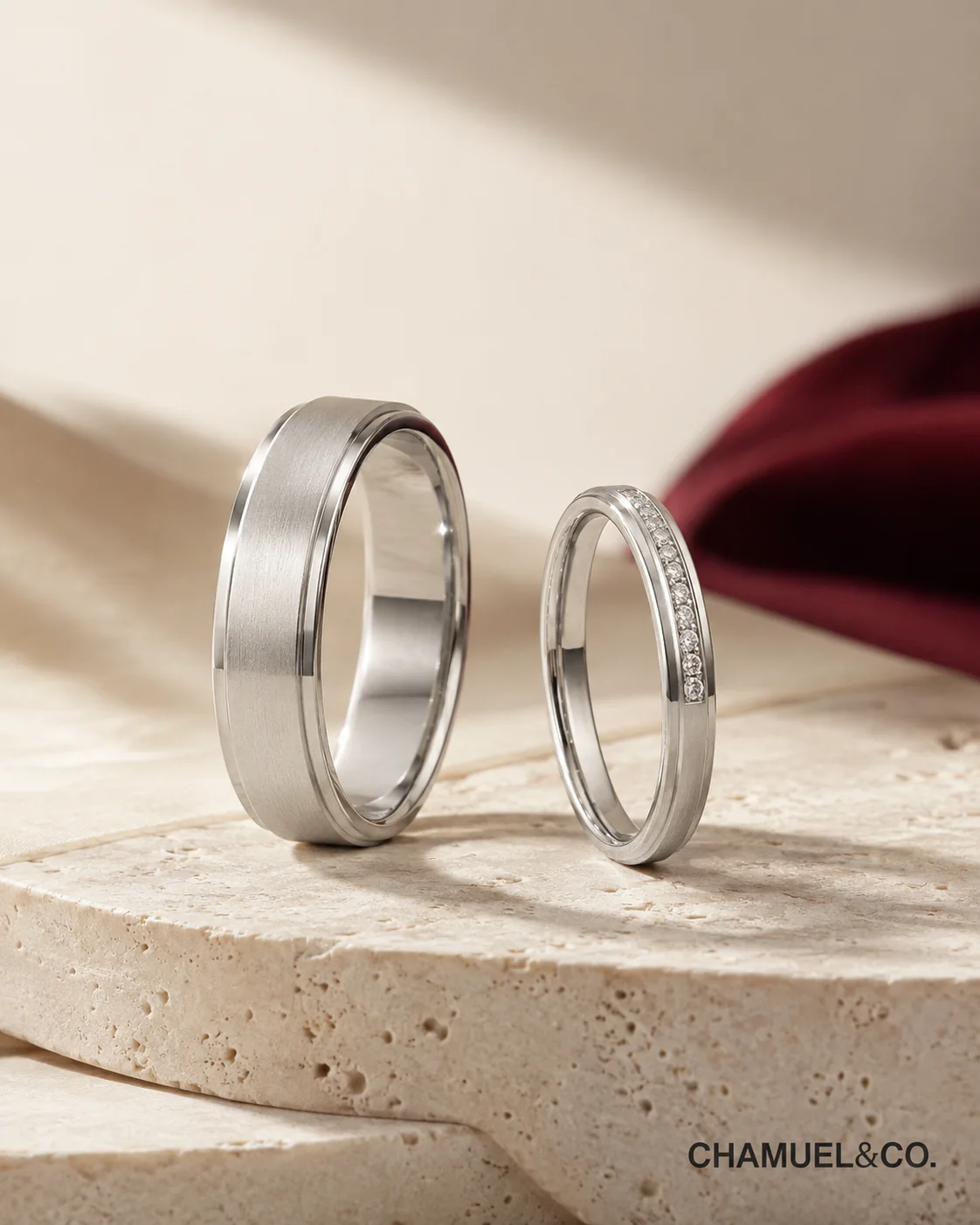 Classic wedding band pair Malaysia